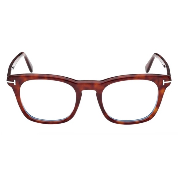 NEW FT5870-F-B 054 TOM FORD TF5870-F-B 054 WOMEN SQUARE HAVANA CLEAR EYEGLASSES - Picture 2 of 3